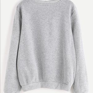 Light Grey Letter Print Sweat Shirt